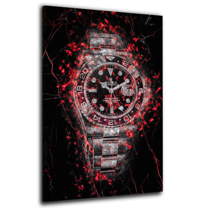 Motivation Uhr Red Style Luxus Wandbild Leinwandbild Kunstdruck XL Wanddeko
