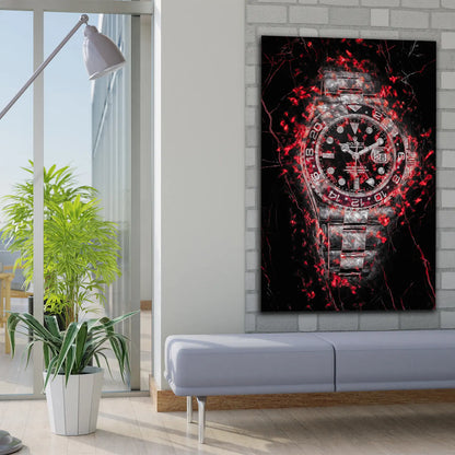 Motivation Uhr Red Style Luxus Wandbild Leinwandbild Kunstdruck XL Wanddeko