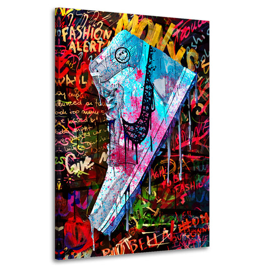 Pop Art Schuh Kunst Sneakers Wandbild Leinwandbild Kunstdruck XL Wanddeko