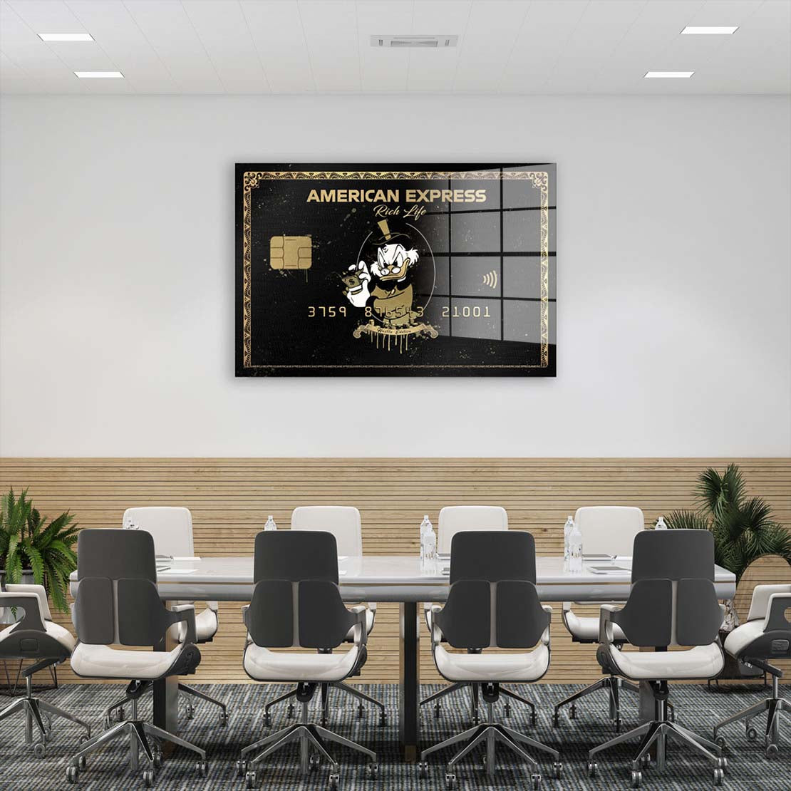 Dagobert Kreditkarte Rich Life Acrylglasbild Wandbild Bild Wanddeko Wohnzimmer XL