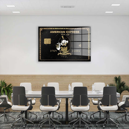 Dagobert Kreditkarte Rich Life Acrylglasbild Wandbild Bild Wanddeko Wohnzimmer XL