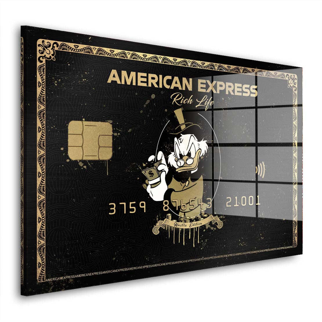 Dagobert Kreditkarte Rich Life Acrylglasbild Wandbild Bild Wanddeko Wohnzimmer XL