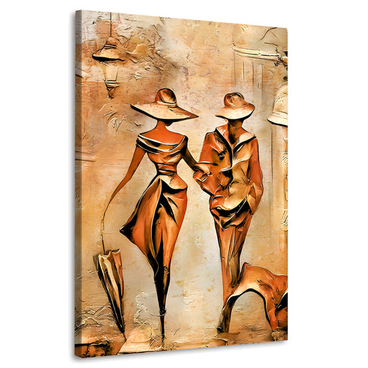 Spaziergang Mann & Frau In Love Wandbild Leinwandbild Kunstdruck XL Deko