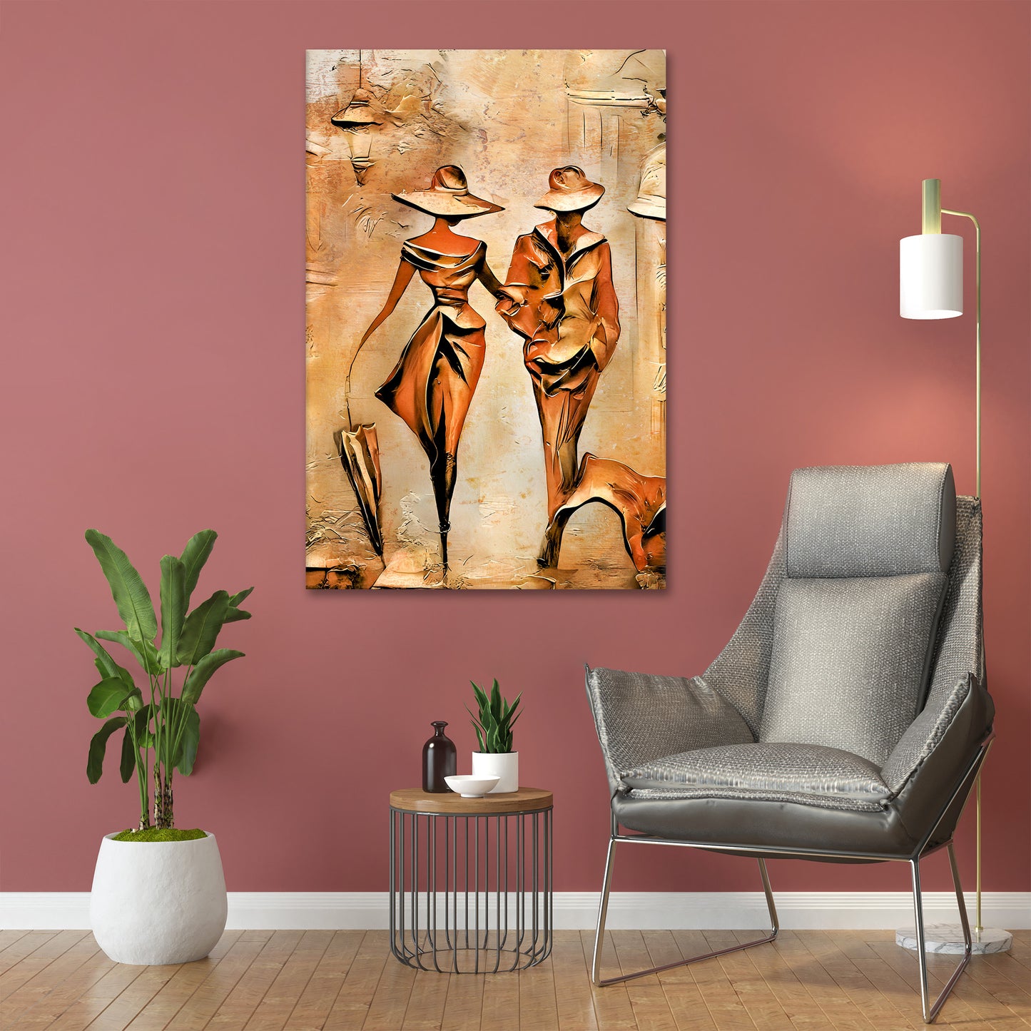 Spaziergang Mann & Frau In Love Wandbild Leinwandbild Kunstdruck XL Deko