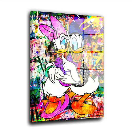 Pop Art Duck Loving Forever Comic Acrylglasbild Wandbild Bild Wanddeko Wohnzimmer XL