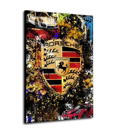 Abstrakte Kunst Auto Sportwagen Wandbild Leinwandbild Kunstdruck XL Wanddeko