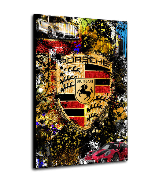 Abstrakte Kunst Auto Sportwagen Wandbild Leinwandbild Kunstdruck XL Wanddeko