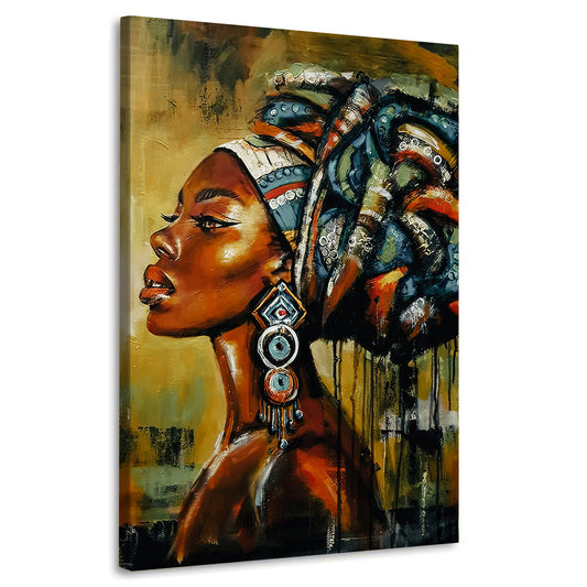Modern afrikanische Frau Abstract Wandbild Leinwandbild Kunstdruck XL Deko