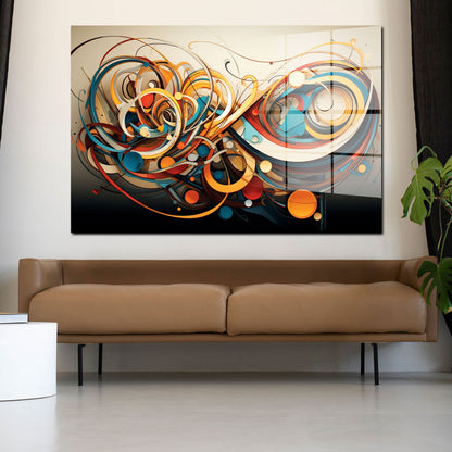 Lines abstrakte Linien Dark Acrylglasbild Wandbild Bild Wanddeko Wohnzimmer XL