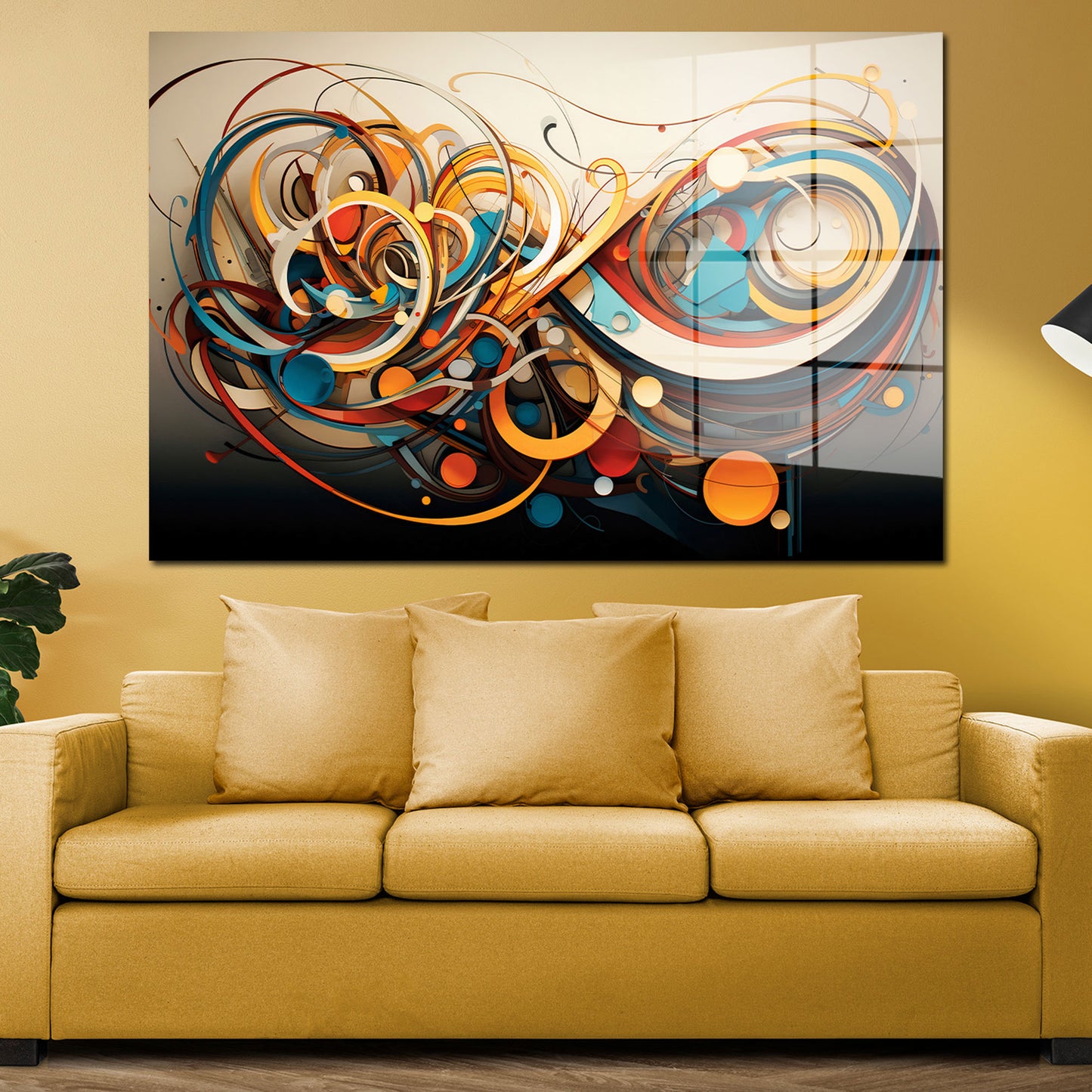 Lines abstrakte Linien Dark Acrylglasbild Wandbild Bild Wanddeko Wohnzimmer XL