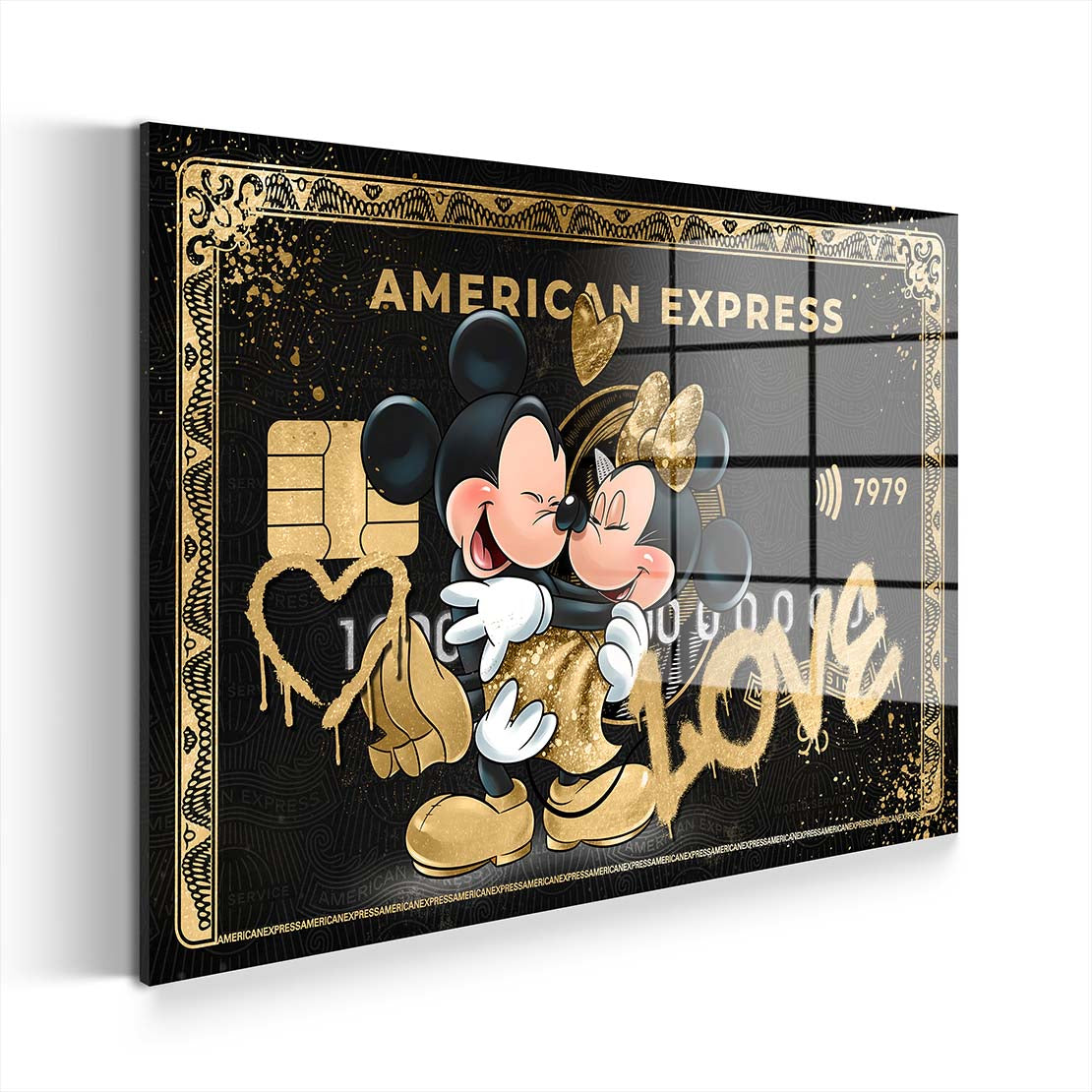 Kunstwerk Comic Karte Maus Love Acrylglasbild Wandbild Wanddeko Wohnzimmer XL