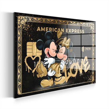 Kunstwerk Comic Karte Maus Love Acrylglasbild Wandbild Wanddeko Wohnzimmer XL