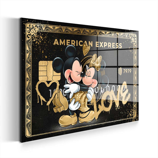 Kunstwerk Comic Karte Maus Love Acrylglasbild Wandbild Wanddeko Wohnzimmer XL