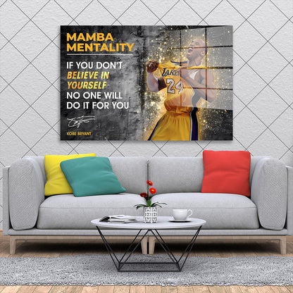 Mamba Mentality Basketball Sport Motivation Acrylglasbild Wandbild Bild Wanddeko XL