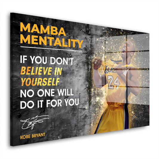 Mamba Mentality Basketball Sport Motivation Acrylglasbild Wandbild Bild Wanddeko XL