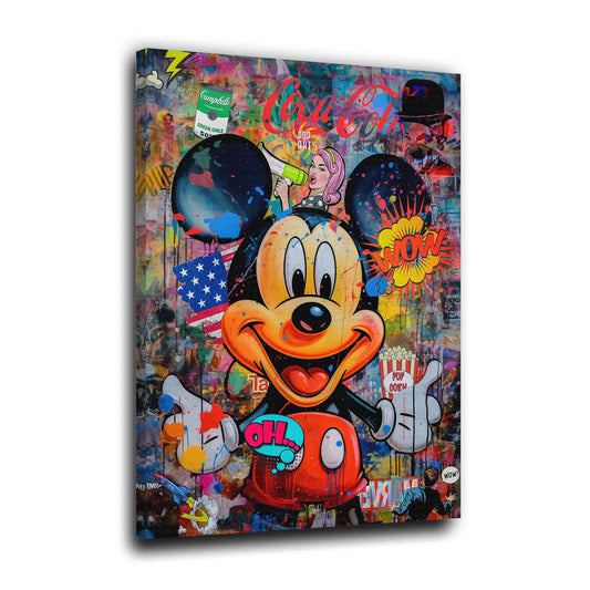 Maus Pop Art Style Leinwandbild Wandbild Kunstdruck XL Wanddeko