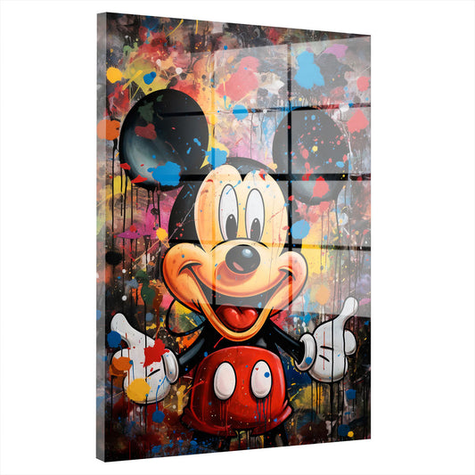 Mickey Comic Pop Art Acrylglasbild Wandbild Bild Wanddeko Wohnzimmer XL