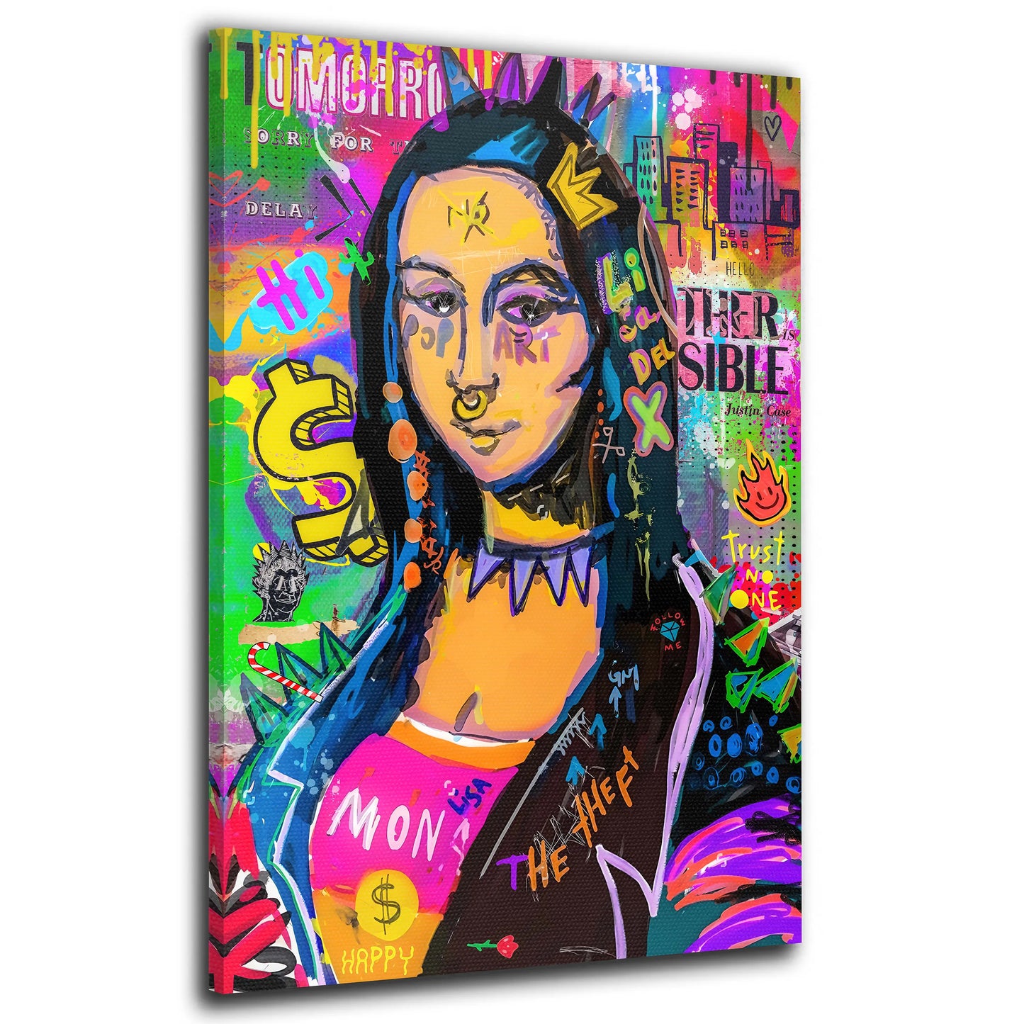 Pop Art Mona Lisa Street Art Style Wandbild Leinwandbild Kunstdruck XL Wanddeko