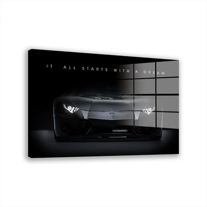Motivation Auto Sportwagen Zitat Acrylglasbild Wandbild Bild Wanddeko Wohnzimmer XL