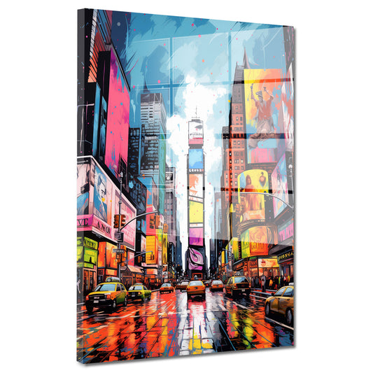 New York USA Blue Sky Acrylglasbild Wandbild Bild Wanddeko Wohnzimmer XL