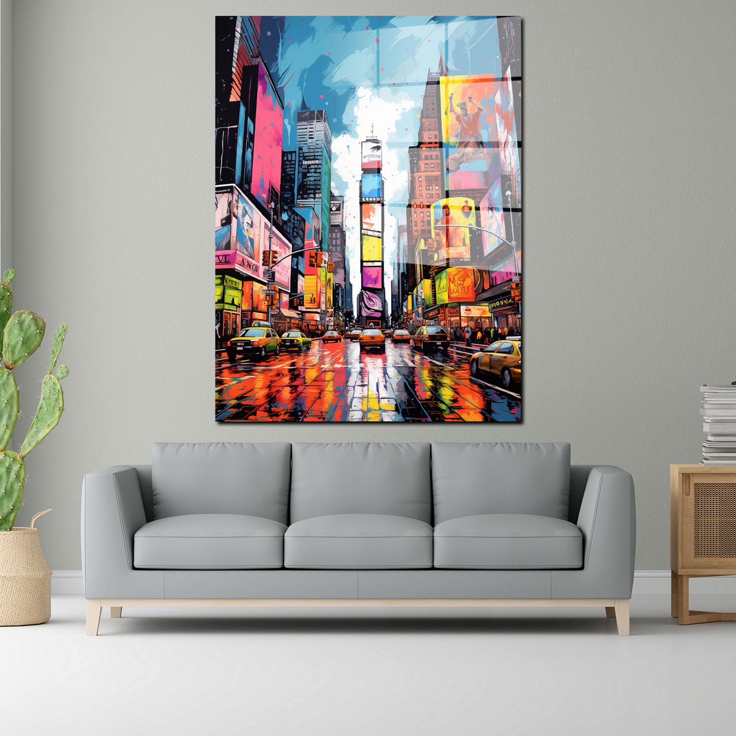 New York USA Blue Sky Acrylglasbild Wandbild Bild Wanddeko Wohnzimmer XL