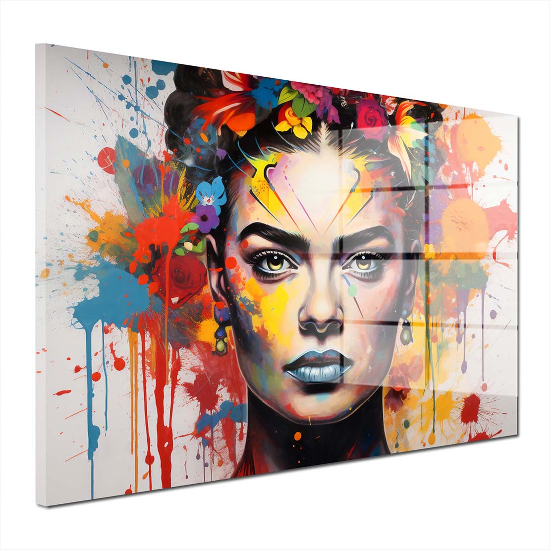 Pop Art Frida Acrylglasbild Wandbild Bild Wanddeko Wohnzimmer XL