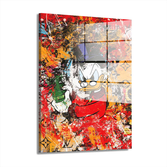 Pop Art Kunst abstrakt Duck Comic Acrylglasbild Wandbild Bild Wanddeko Wohnzimmer XL