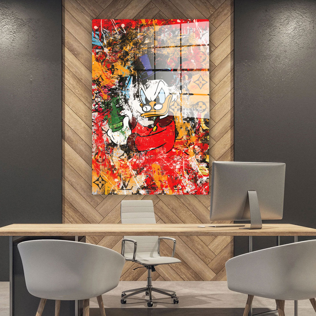 Pop Art Kunst abstrakt Duck Comic Acrylglasbild Wandbild Bild Wanddeko Wohnzimmer XL