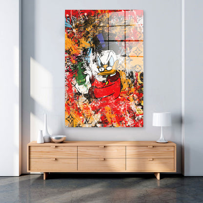 Pop Art Kunst abstrakt Duck Comic Acrylglasbild Wandbild Bild Wanddeko Wohnzimmer XL