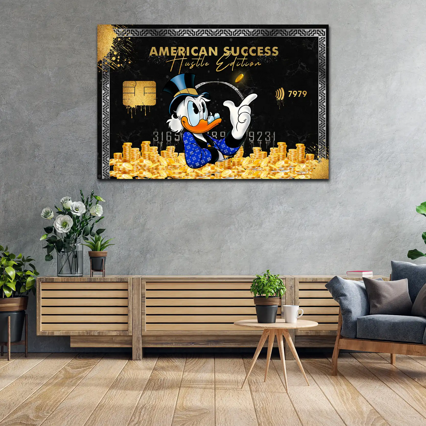Pop Art Kunst Duck Hustle Edition Wandbild Leinwandbild Kunstdruck XL Wanddeko