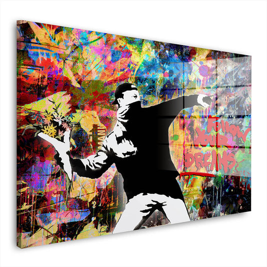Pop Art Rebell Dreams Street Art Acrylglasbild Wandbild Bild Wanddeko Wohnzimmer XL