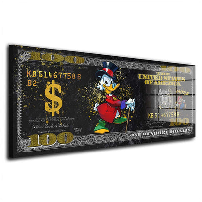 Comic Duck Dollar Mario Edition Acrylglasbild Wandbild Wanddeko Wohnzimmer XL