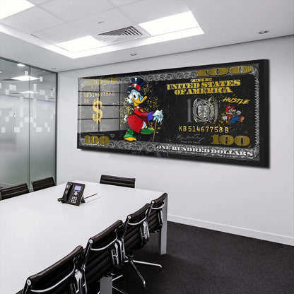 Comic Duck Dollar Mario Edition Acrylglasbild Wandbild Wanddeko Wohnzimmer XL