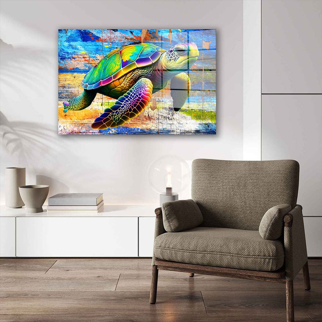 Meeresschildkröte Acrylglasbild Wandbild Bild Wanddeko Wohnzimmer XL