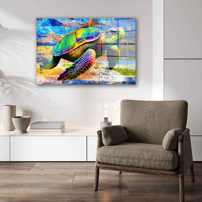 Meeresschildkröte Acrylglasbild Wandbild Bild Wanddeko Wohnzimmer XL
