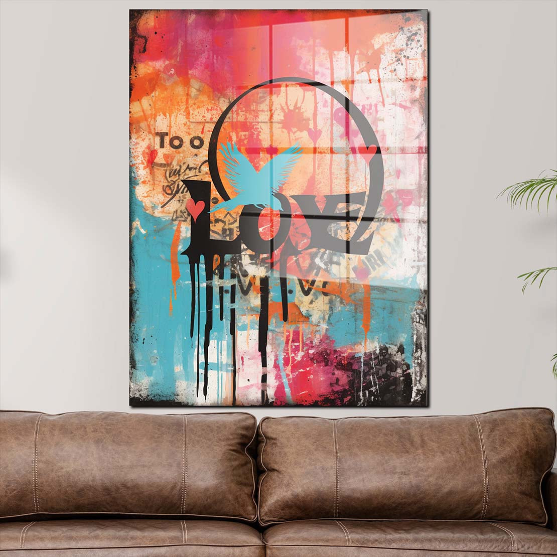 Street Art LOVE Colour Style Acrylglasbild Wandbild Bild Wanddeko Wohnzimmer XL