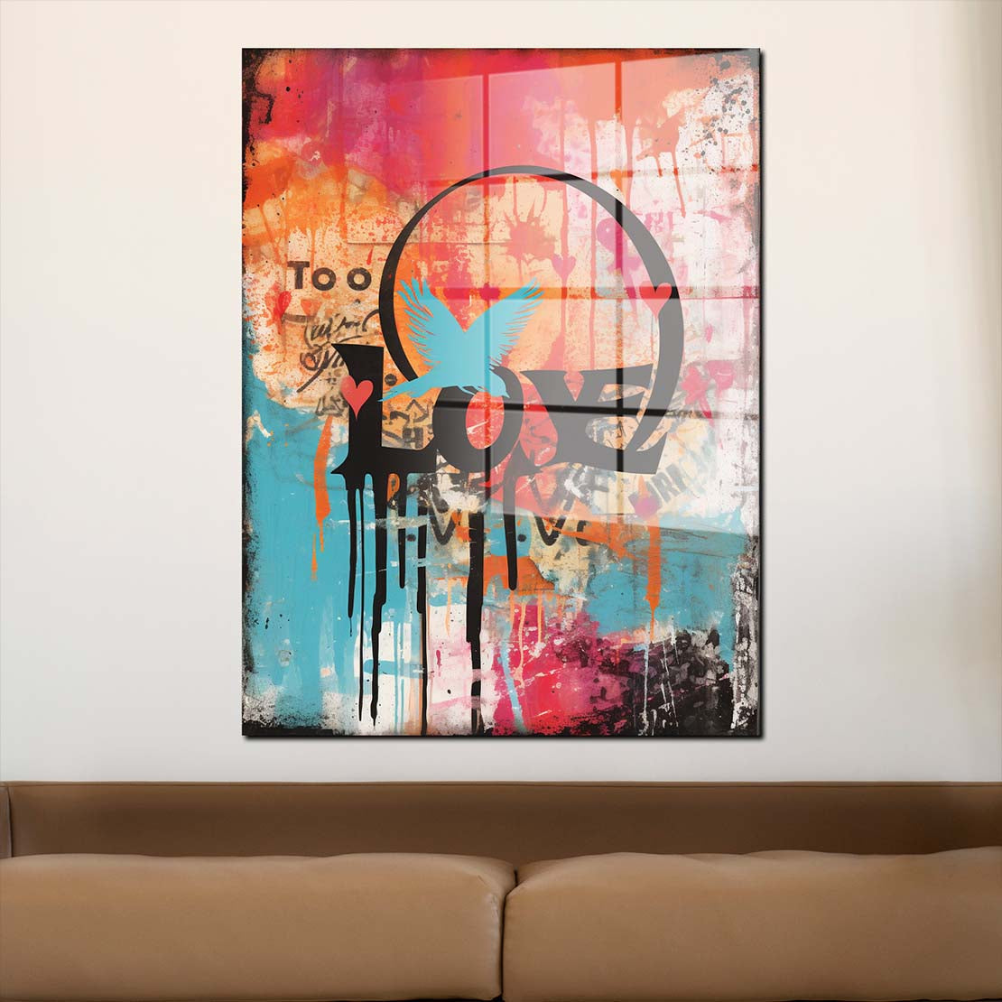 Street Art LOVE Colour Style Acrylglasbild Wandbild Bild Wanddeko Wohnzimmer XL