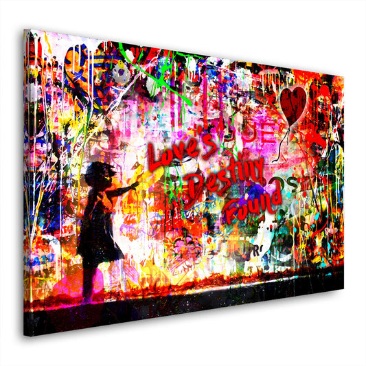Zitat Love Is Destiny Found Wandbild Leinwandbild Kunstdruck XL Deko
