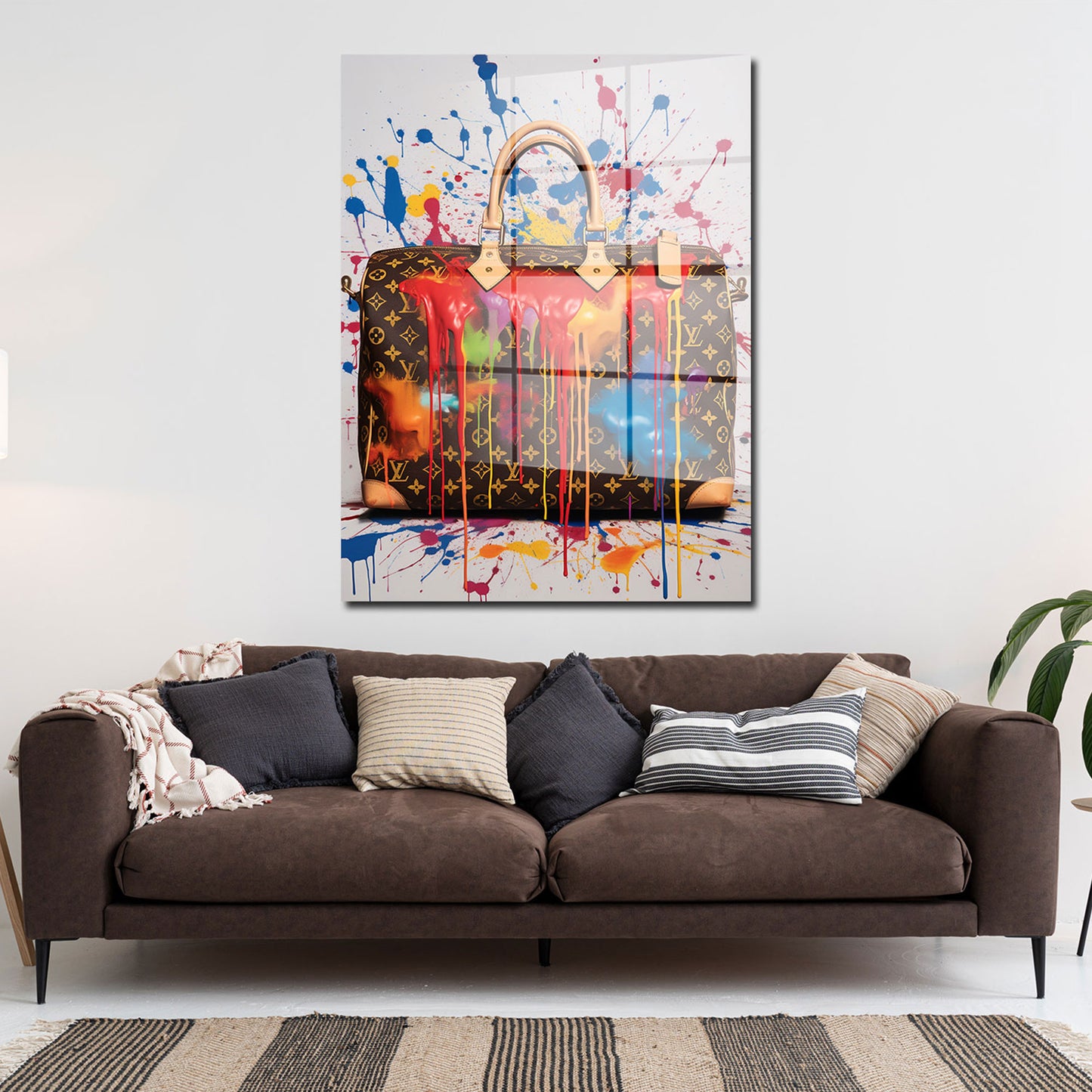 Tasche Luxus Pop Art Splash Edition Acrylglasbild Wandbild Bild Wanddeko Wohnzimmer XL