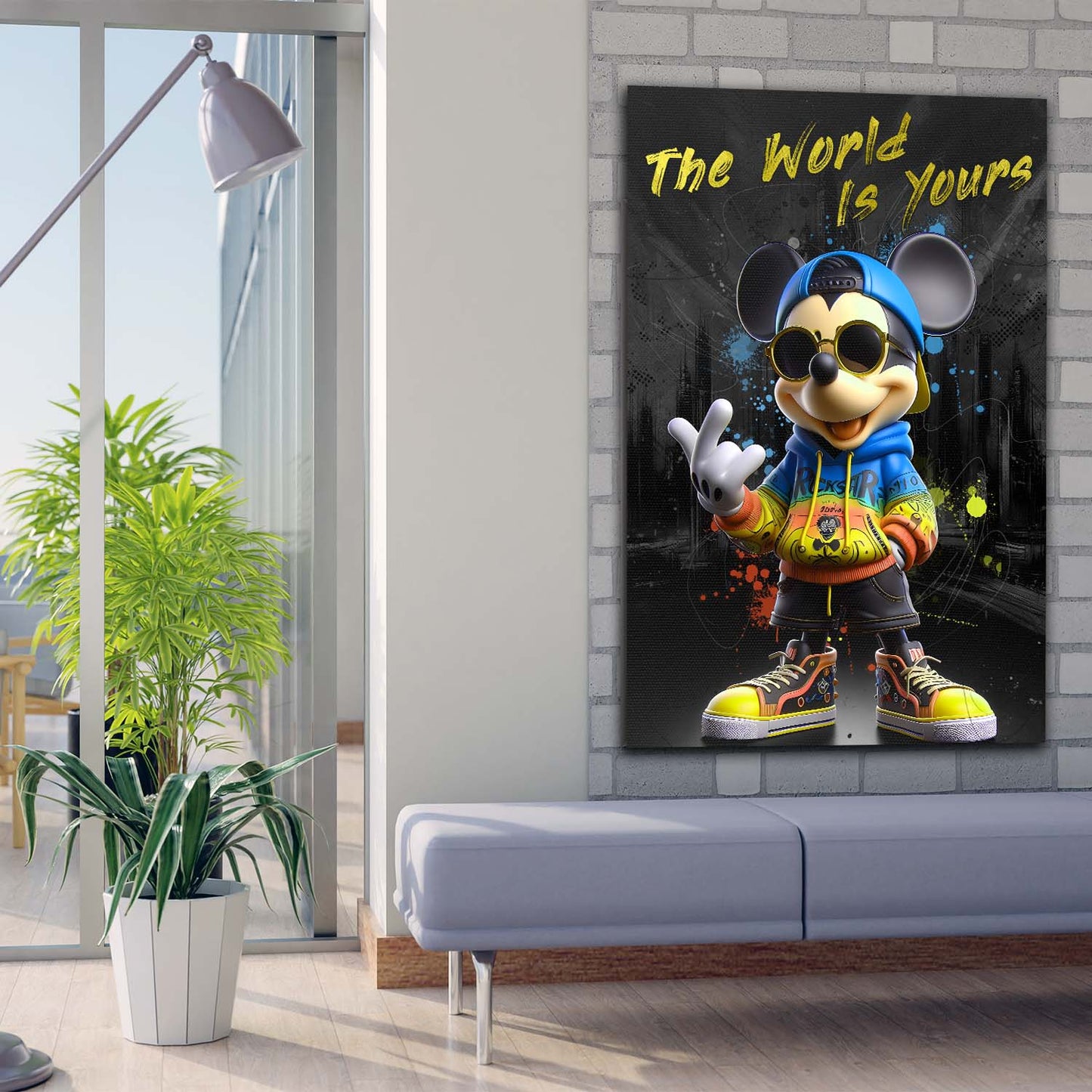 Pop Art Maus Motivation Design Wandbild Leinwandbild Kunstdruck XL Wanddeko
