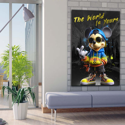 Pop Art Maus Motivation Design Wandbild Leinwandbild Kunstdruck XL Wanddeko