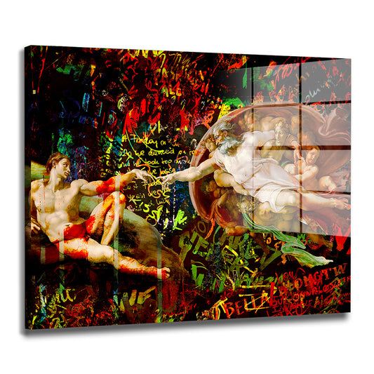 Touch Of God Kunstwerk Pop Art Acrylglasbild Wandbild Bild Wanddeko Wohnzimmer XL