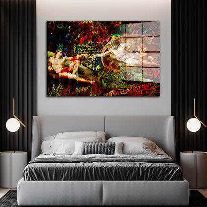 Touch Of God Kunstwerk Pop Art Acrylglasbild Wandbild Bild Wanddeko Wohnzimmer XL