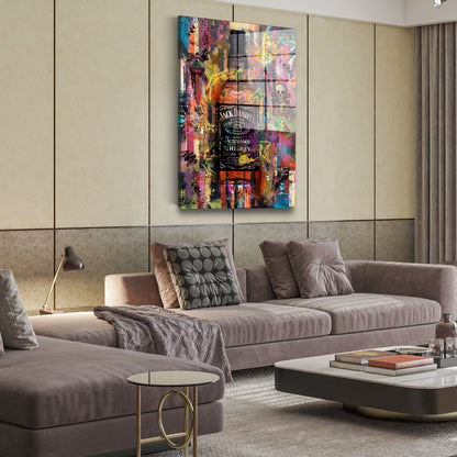 Whiskey Abstract Style Pop Art Acrylglasbild Wandbild Bild Wanddeko Wohnzimmer XL
