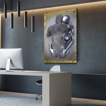 Abstrakt Metallfigur Love Körper Wandbild Leinwandbild Kunstdruck XL Wanddeko