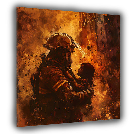 Abstrakt Beautiful Job Feuerwehrmann Leinwandbild Wandbild Kunstdruck XL Deko