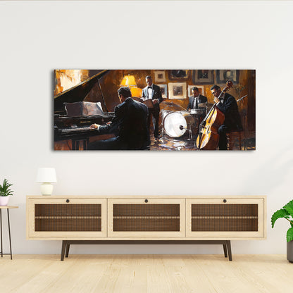 Abstrakt Jazz Musik Klavier Schlagzeug Leinwandbild Wandbild Kunstdruck XL Deko
