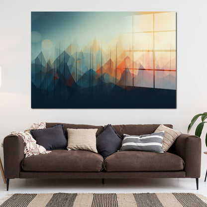 Abstrakt Mountain Lines Acrylglasbild Wandbild Bild Wanddeko Wohnzimmer XL