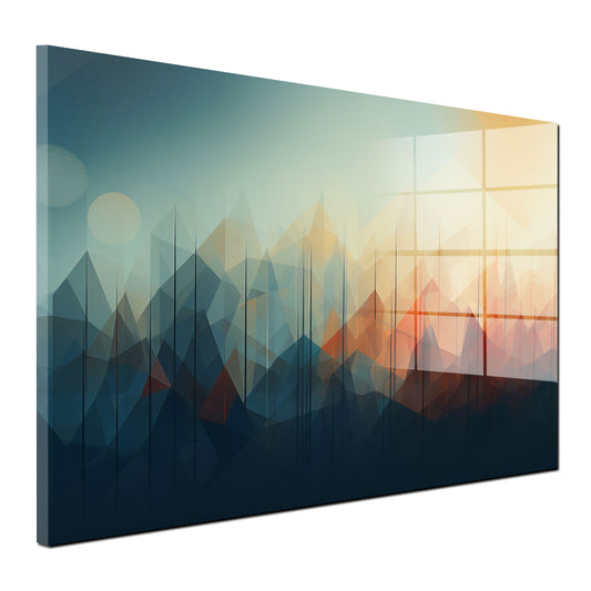 Abstrakt Mountain Lines Acrylglasbild Wandbild Bild Wanddeko Wohnzimmer XL