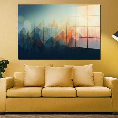 Abstrakt Mountain Lines Acrylglasbild Wandbild Bild Wanddeko Wohnzimmer XL
